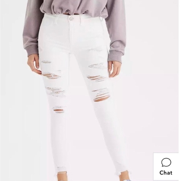 AE American Eagle White Next Level Stretch NWT - Picture 1 of 5